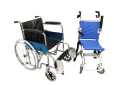 Two folding wheel chairs
