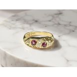 An antique ruby and diamond ring,