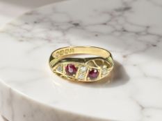 An antique ruby and diamond ring,