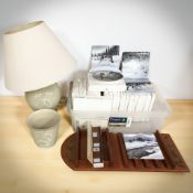A quantity Bradex Natures Crossing collector's plates, lamp base and planter,