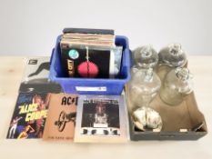 Four glass demi jons, several pieces of Royal Doulton Bunnykins china,