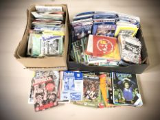 A large quantity of football matchday programmes (2 boxes)