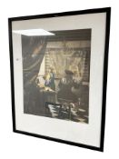 After Johannes Vermeer : The Art of Painting, colour print,