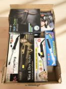 Six various new hair curlers,