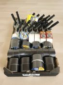 A box of new masonry brushes, gaffer tape,