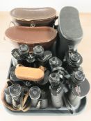 Five pairs of binoculars including Dollond London, Tecna,