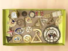A group of Masonic medals, modern quartz Heritage pocket watch,