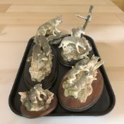 Two Border Fine Arts figures of Wolf cubs, Sibling Play 58002 and First Time Out 58001,