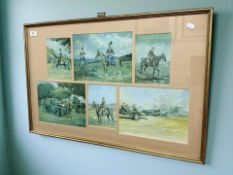 After Tom Carr (British, 1912-1977) : An interesting military montage comprising six colour images,