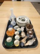 A group of Rosenthal tea china, Bing & Grondahl shell shaped dishes, Royal Copenhagen vases,