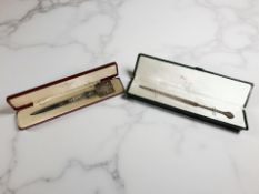 A silver letter knife, Sterling Silverware Ltd, Sheffield 1977, length 17cm.