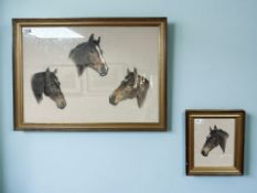 A Moore : Head Studies of Three Hunters - 