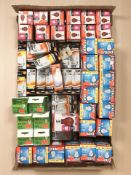 A large quantity of new light bulbs.