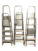 Six aluminium steps ladders