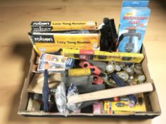 Mainly new tools including dremel bits and drill brushes, riveters, pen light torches, etc.