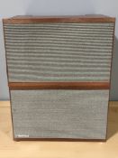 A pair of Philco electronic teak cased speakers, width 51 cm.