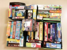 A large quantity of board games and similar items.