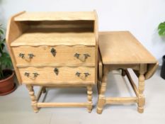 A Danish blond oak side table,