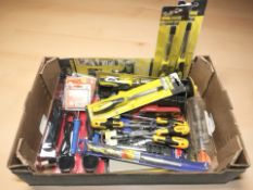 New screwdrivers, chisels, spanners, soldering irons, etc.