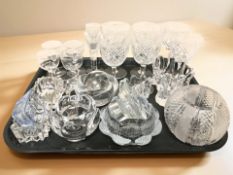 A group of Scandinavian glass including Royal Copenhagen and other tea light holders,