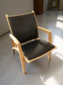 A Vejle Mobelsnedkeri bentwood armchair, width 61 cm.
