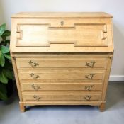 A Danish blonde oak fall front bureau, 92 cm x 47 cm x 100 cm.