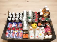 New tins of wood dye, Brasso teak oil and other furniture care products.