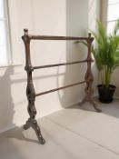 A Victorian mahogany towel rail, length 83 cm.