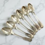 A set of six Victorian silver teaspoons, Reid & Sons (David Reid I), Newcastle 1853.