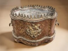 A 19th century French kingwood and gilt metal-mounted jardinière, with removable lead liner,