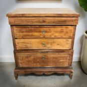 A 19th century continental walnut and pine four drawer chest,