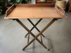 A mahogany folding butler's tray table,