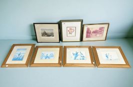 20'th Century English School : Rosa Gallica Complicata, watercolour, 14 cm x 12 cm,