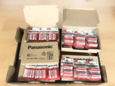 A quantity of Panasonic D and C batteries.