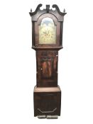 A Victorian mahogany eight day longcase clock with brass moon phase dial signed Wm.