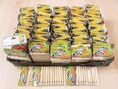 A large quantity of new wooden and plastic clothes pegs.