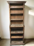 A 19th century oak and pine open bookcase,