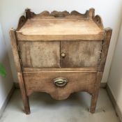 A George III mahogany corner wash stand,