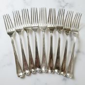 An assortment of Georgian silver dessert forks,