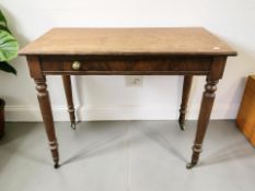 A George III mahogany side table fitted a drawer,