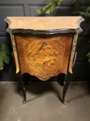 A continental kingwood and satinwood veneered two drawer chest, with gilt metal mounts,