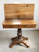 A 19th century continental mahogany turnover top tea table,