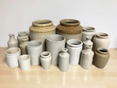 A collection of 19th century stoneware bottles and jars.