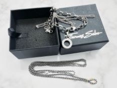 Two Thomas Sabo silver chains and a further bracelet