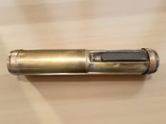 A late 19th century brass cylindrical 