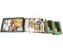 A quantity of bulbs, plug adapters, etc, as well as two boxed decoravive 