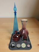 A Caithness Cauldron Sable glass paperweight, a further Scottish Perthshire paperweight,