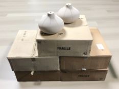 A quantity of contemporary earthenware onion shaped lamp bases, height 21 cm.