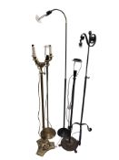 Five metal standard lamps.