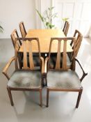 A Nathan teak drop leaf extending dining table, 133 cm x 92 cm x 73 cm,